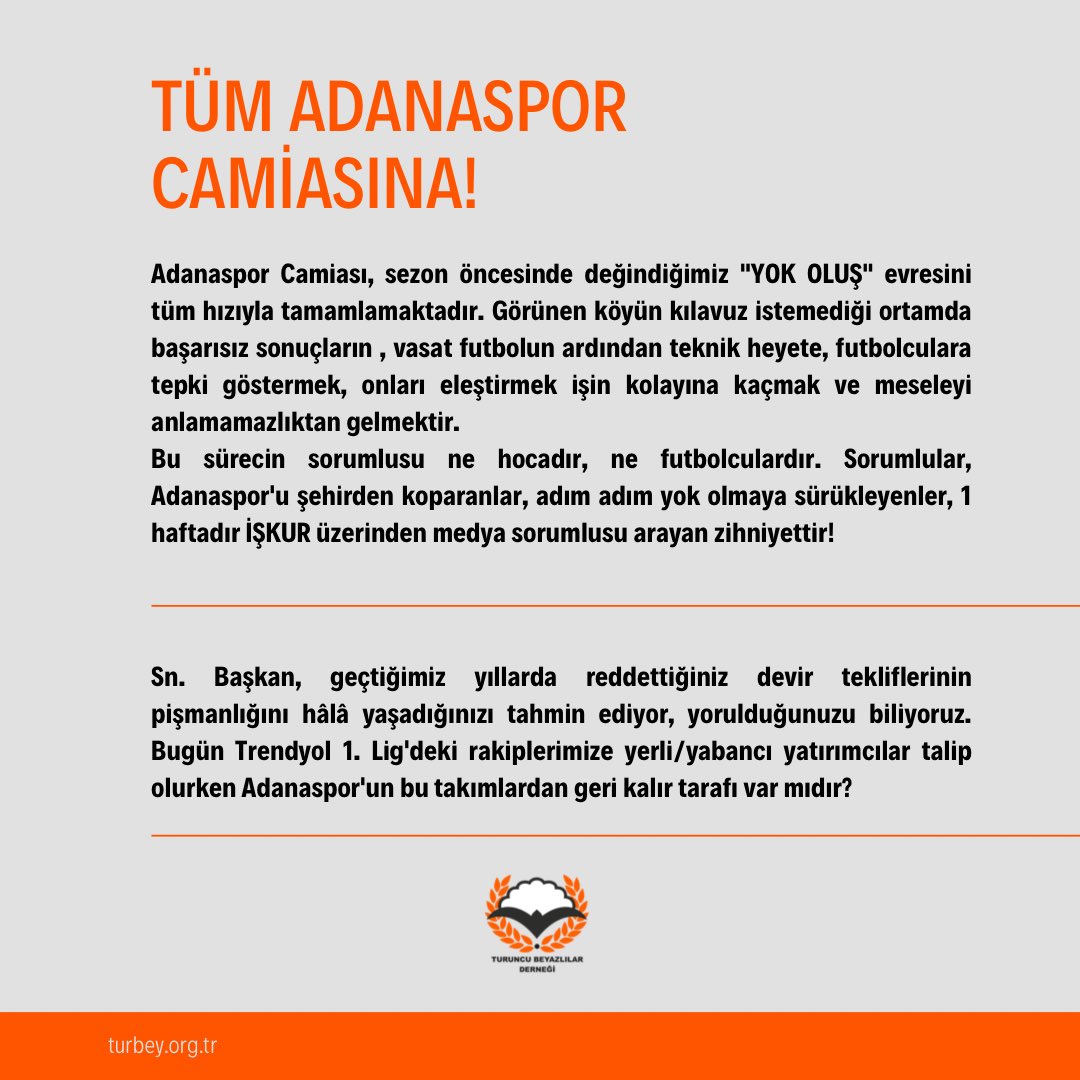 TÜM ADANASPOR CAMİASINA
